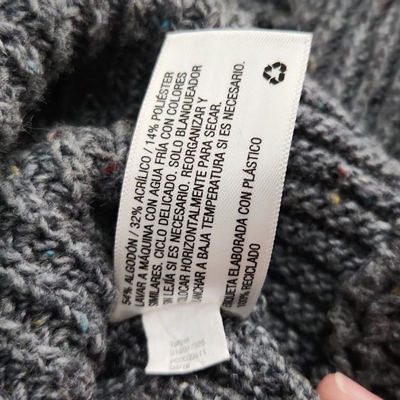 Merona womens top sweater high low tunic turtleneck Heather gray ish small - Picture 7 of 12